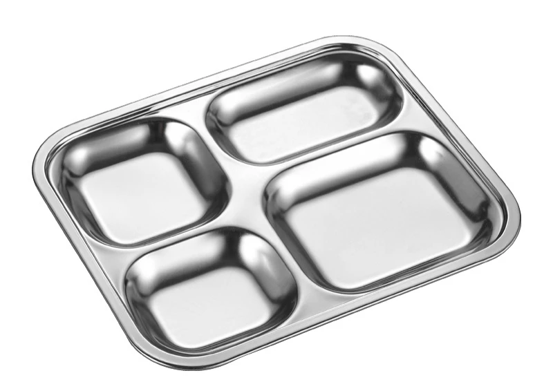 Stainless Steel 4-Compartment Plate