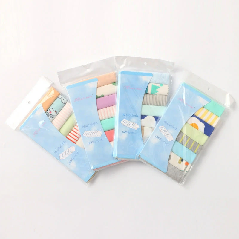 8-Piece Set of Soft Baby Washcloths -Multicolor
